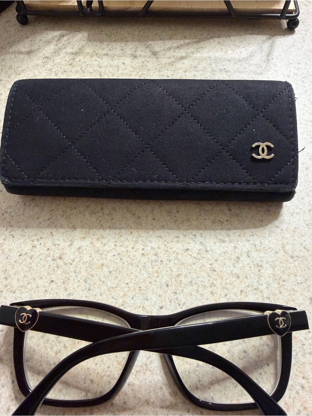 CHANEL Black CC Logo Glasses with Matching Case